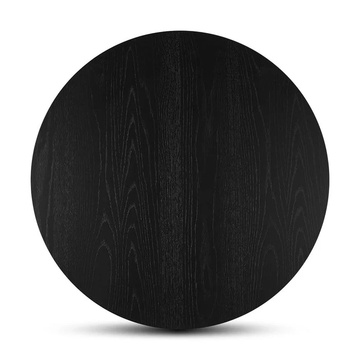 Modern Black Oak Wood Round Coffee TABLE TOP ONLY