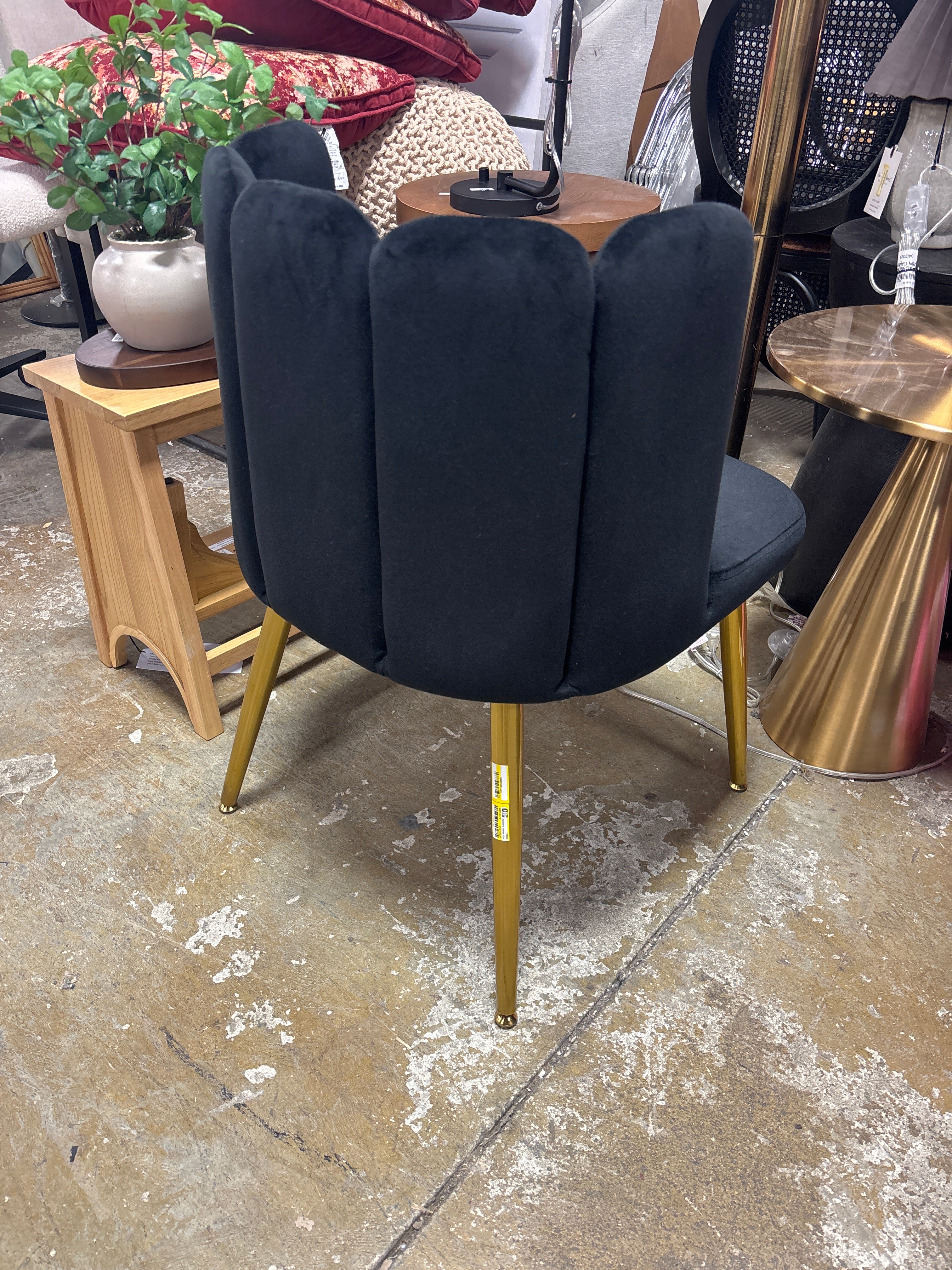 Barbara Velvet Vanity Stool Modern Accent SHOWROOM ITEM - Image 3
