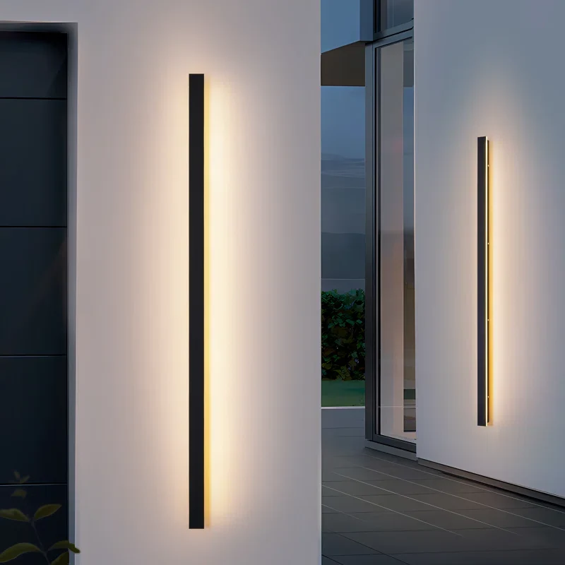 Barde Slender Sideway Outdoor Hardwired Bar Wall Sconce with LED Light Source - Image 4