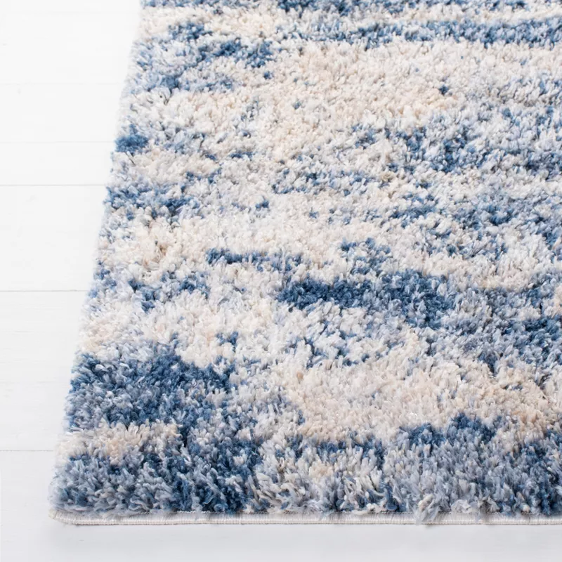 Berber Shag Power Loomed Indoor Area Rug - Beige/Blue - 6'x9' - Image 4