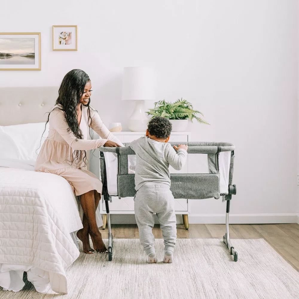 Beside Me Dreamer Bassinet & Bedside Sleeper - Charcoal Tweed - Image 2