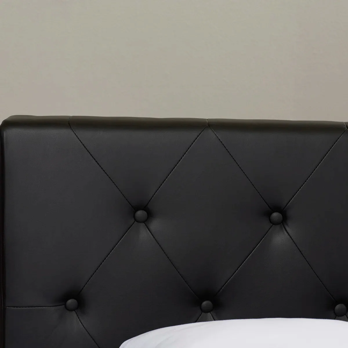 Bhaven Vegan Leather Platform Bed Queen - Image 5