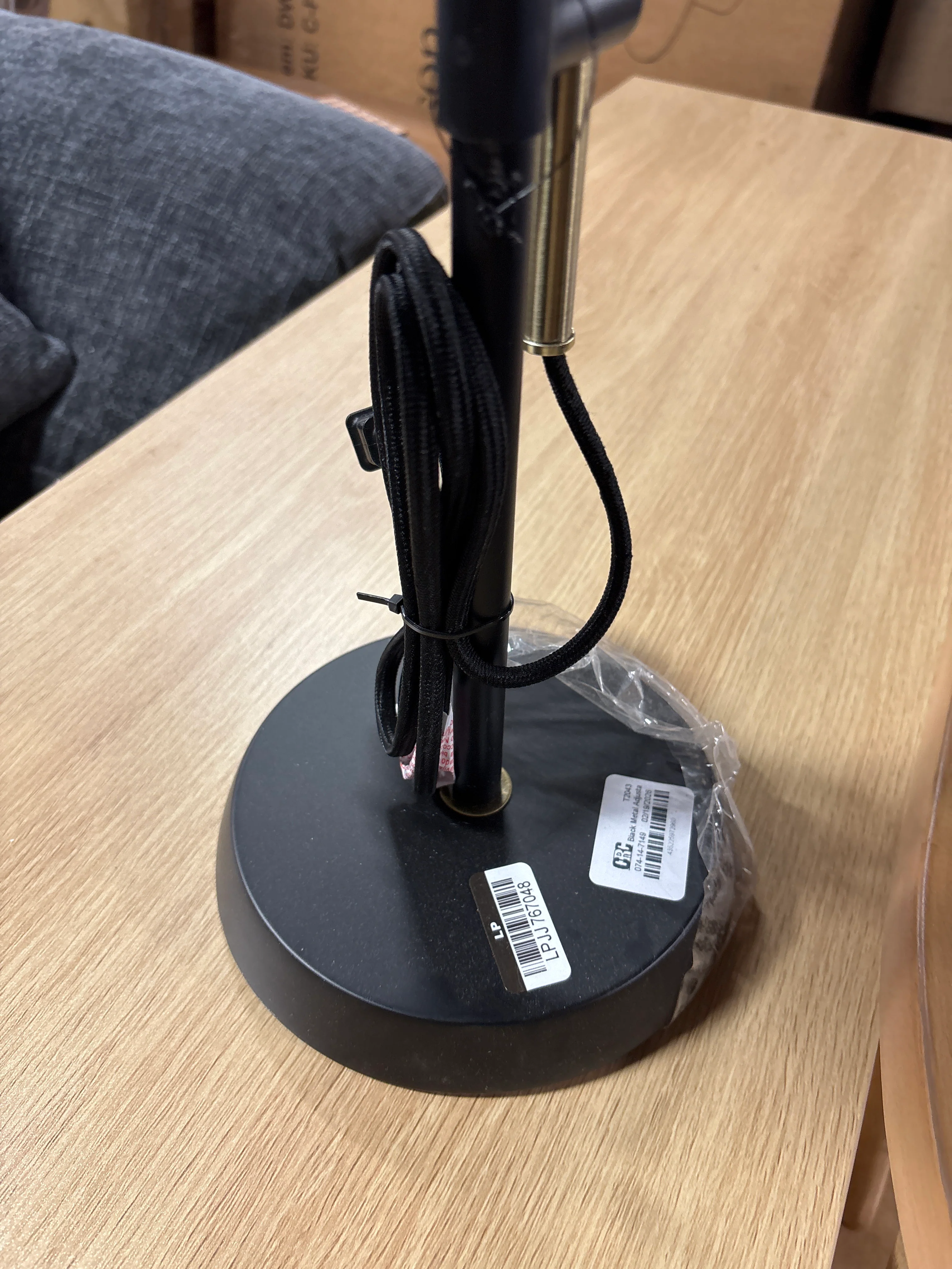 Black Metal Adjustable Table Lamp with Bronze Finish SHOWROOM ITEM - Image 5