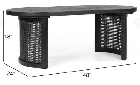 Black Oval MDF Pedestal Coffee Table LEGS ONLY - Image 5
