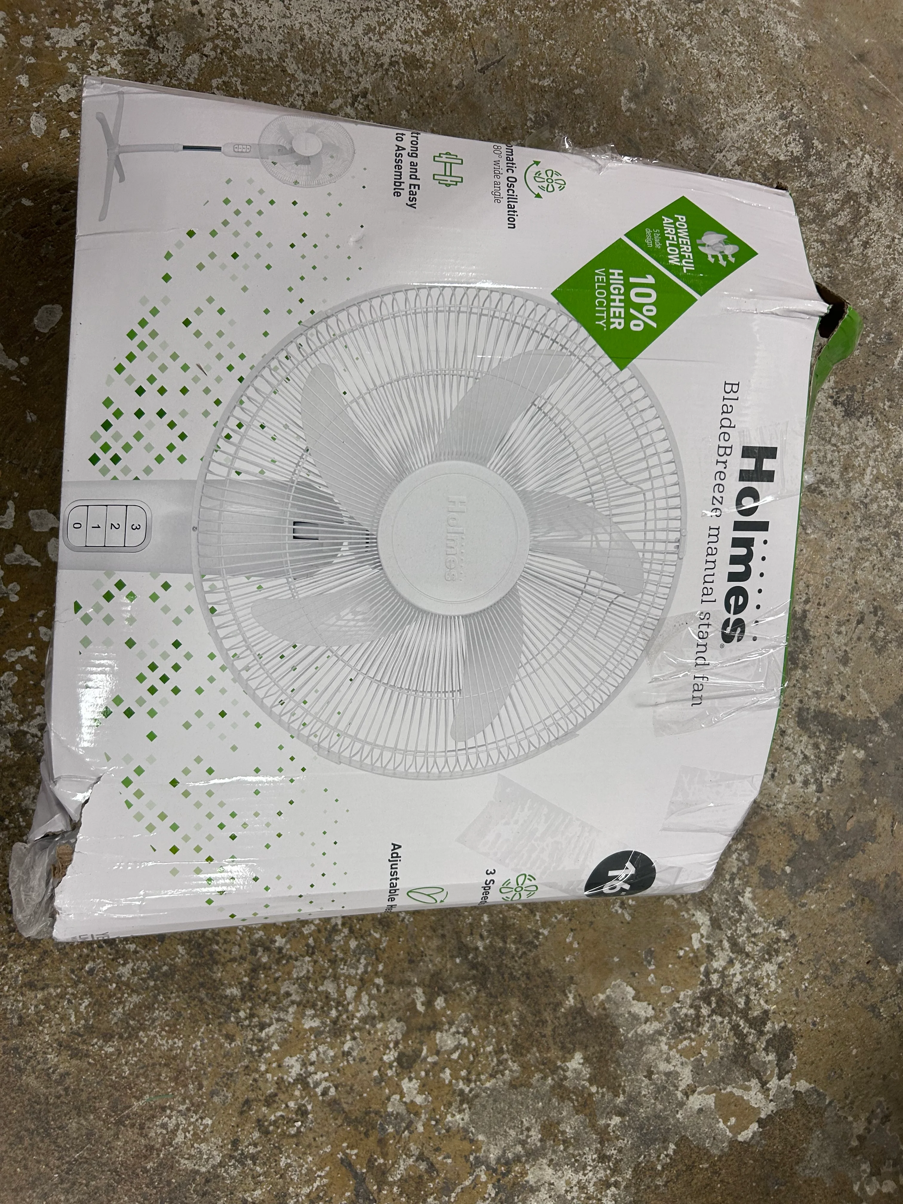 Blade Breeze Manual Stand Oscillating Fan White - Image 3