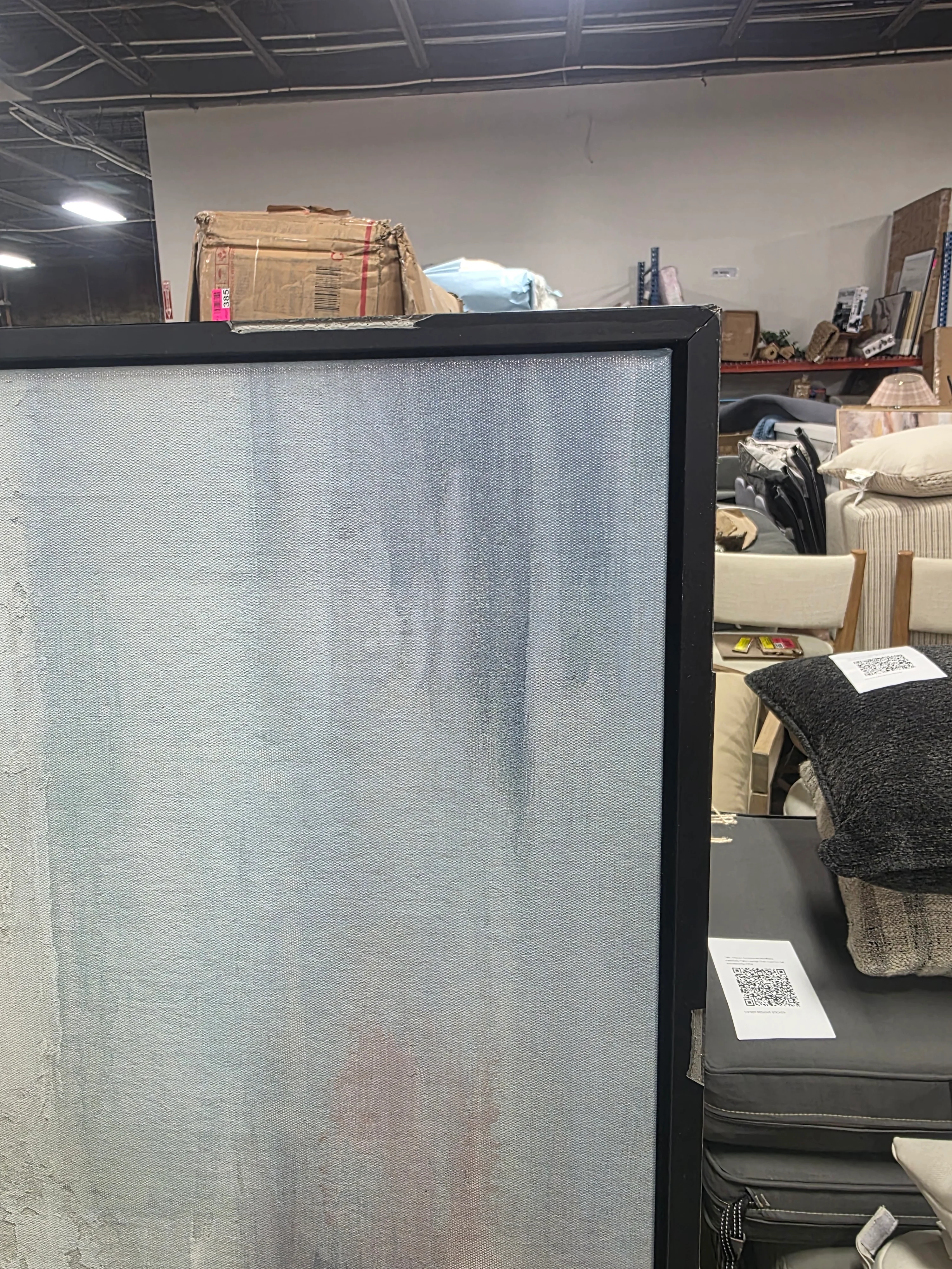 Blue Abstracts " House Of Lines II " by Art Remedy on Canvas - SHOWROOM ITEM - Image 3