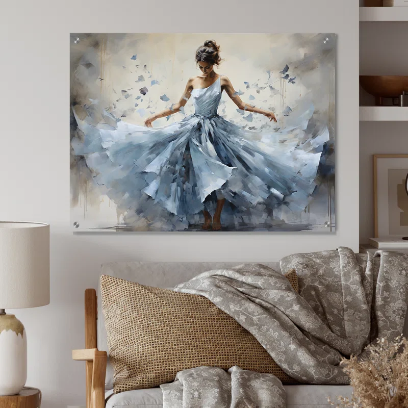 "Blue Ballet Dance I"  Acrylic Wall Art SHOWROOM ITEM