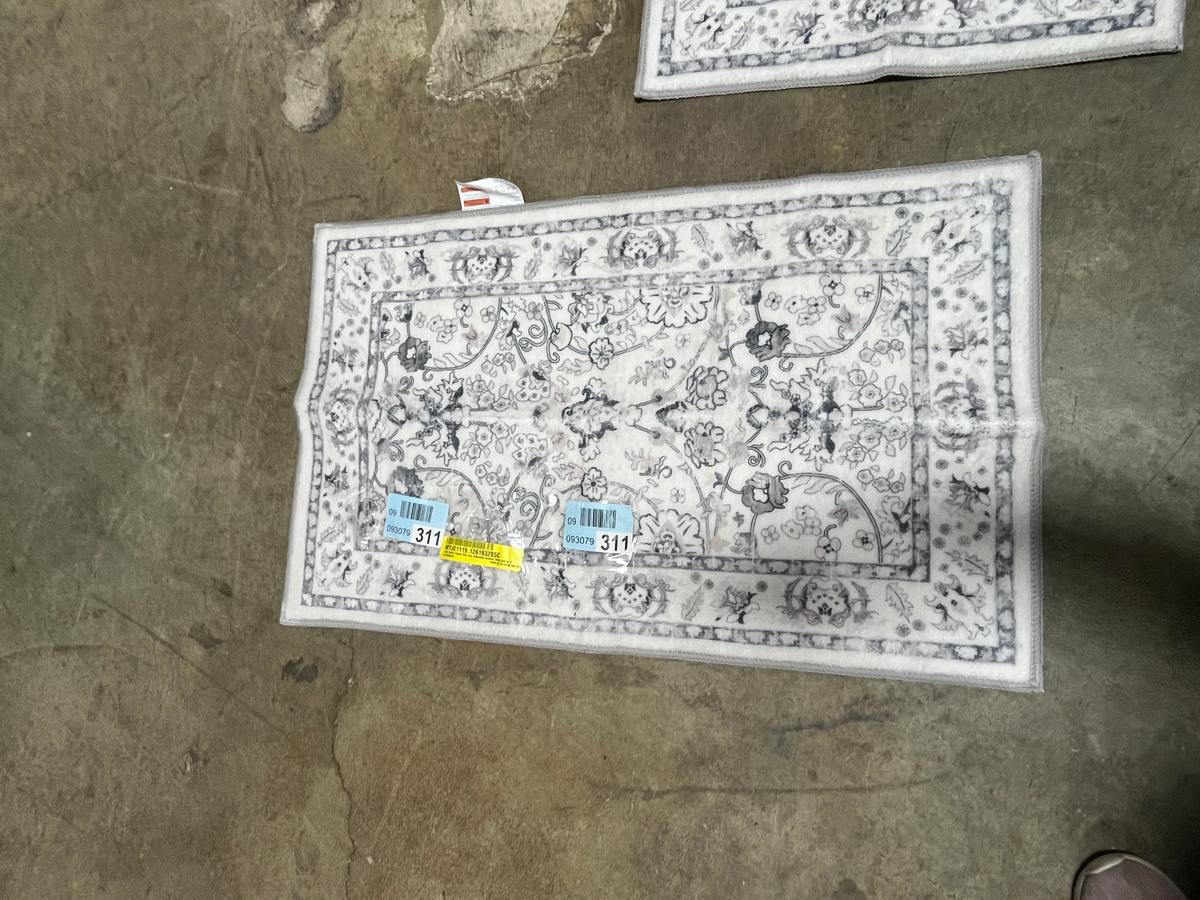 Boho Floral Soft Faux Wool Rug (Cream White) Set of 3, - Image 6