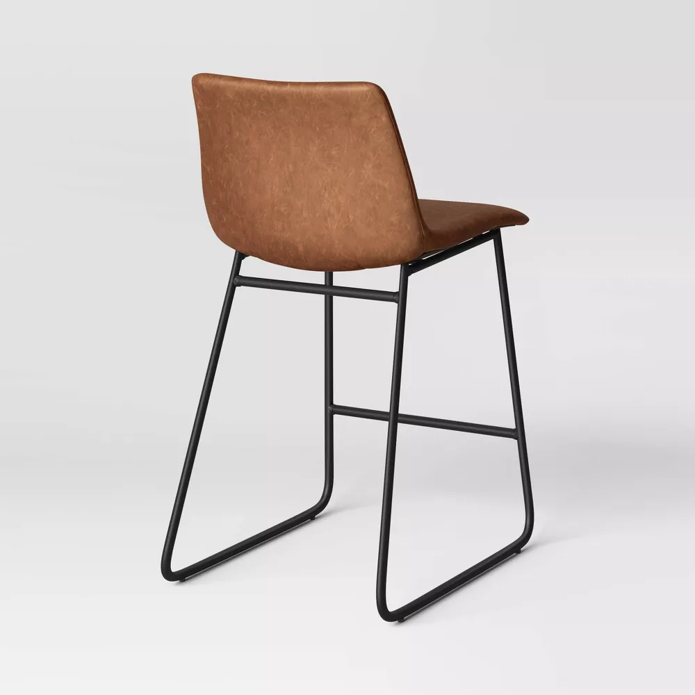 Bowden Faux Leather Counter Height Barstool - Image 2