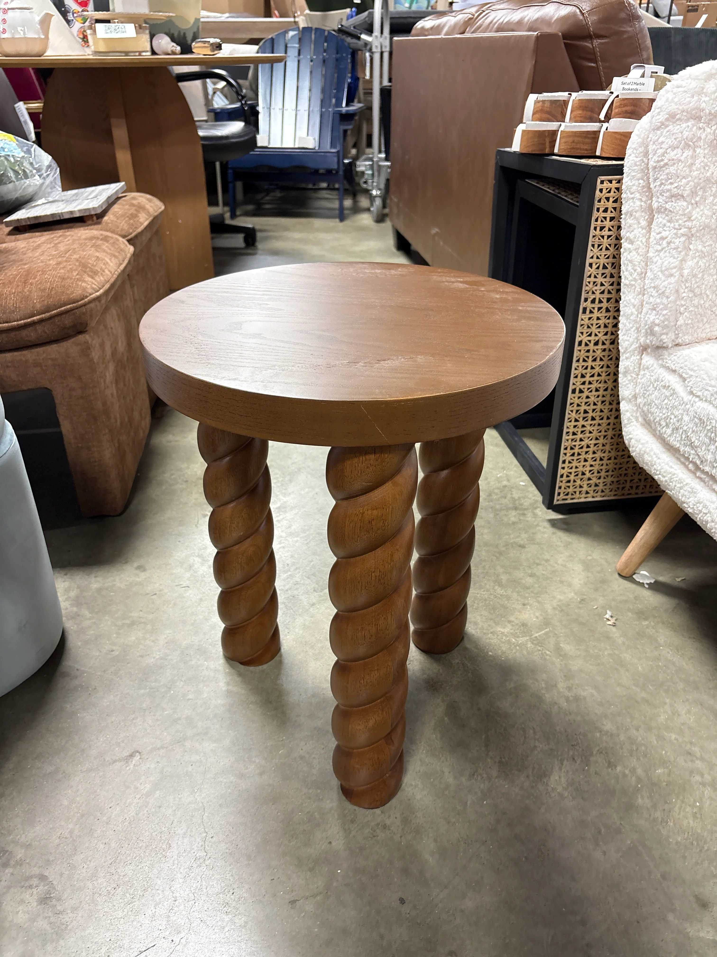 Braided Side Table Walnut - Threshold™ designed with Studio McGee Fully Assembled SHOWROOM ITEM - Image 2