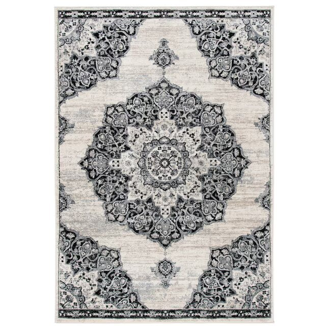 Brentwood Coral 3 x 5 (ft) Loomed Polypropylene Ivory/Black