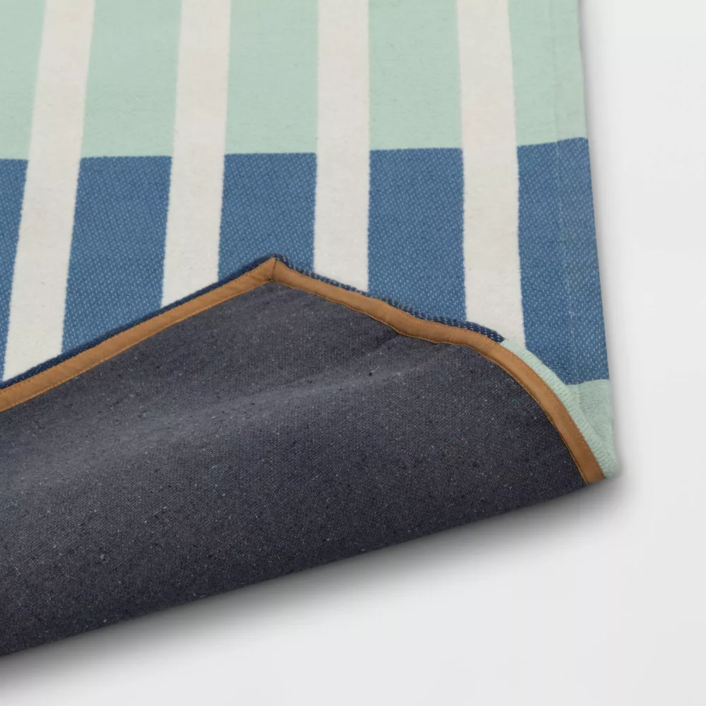 Broken Checkered Kids' Rug Green/Blue 4'x5'6" - Image 2