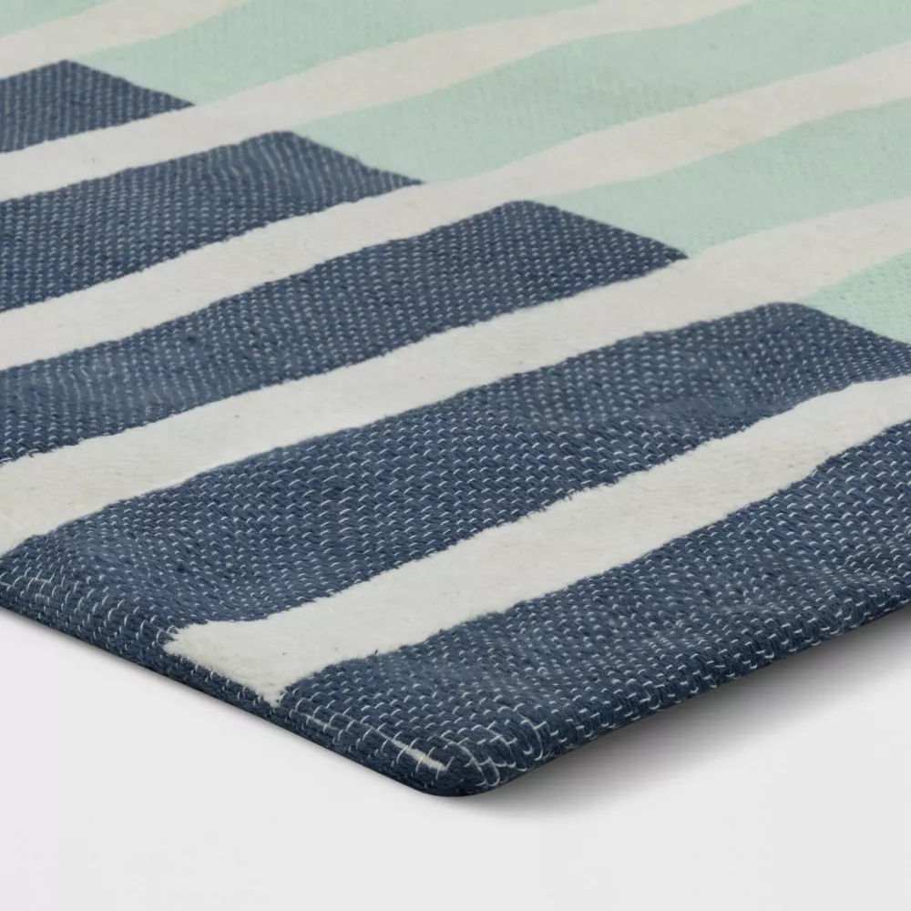 Broken Checkered Kids' Rug Green/Blue 4'x5'6" - Image 3