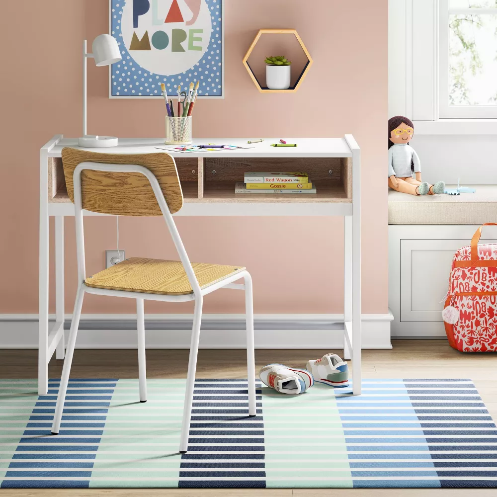 Broken Checkered Kids' Rug Green/Blue 4'x5'6" - Image 4