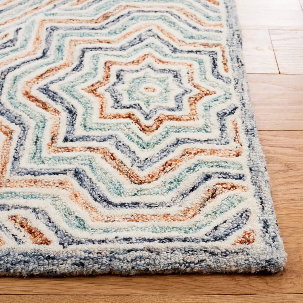 Capri Tufted Indoor Area Rug - Blue/Rust - 9'x12' - Image 4