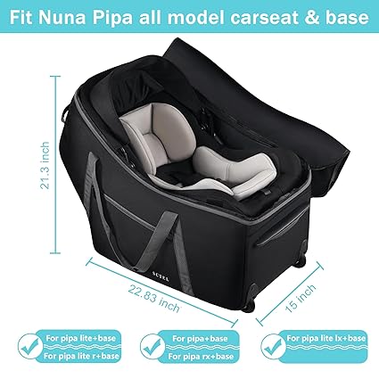 Car Seat Travel Bag with Wheels Fits - Image 5