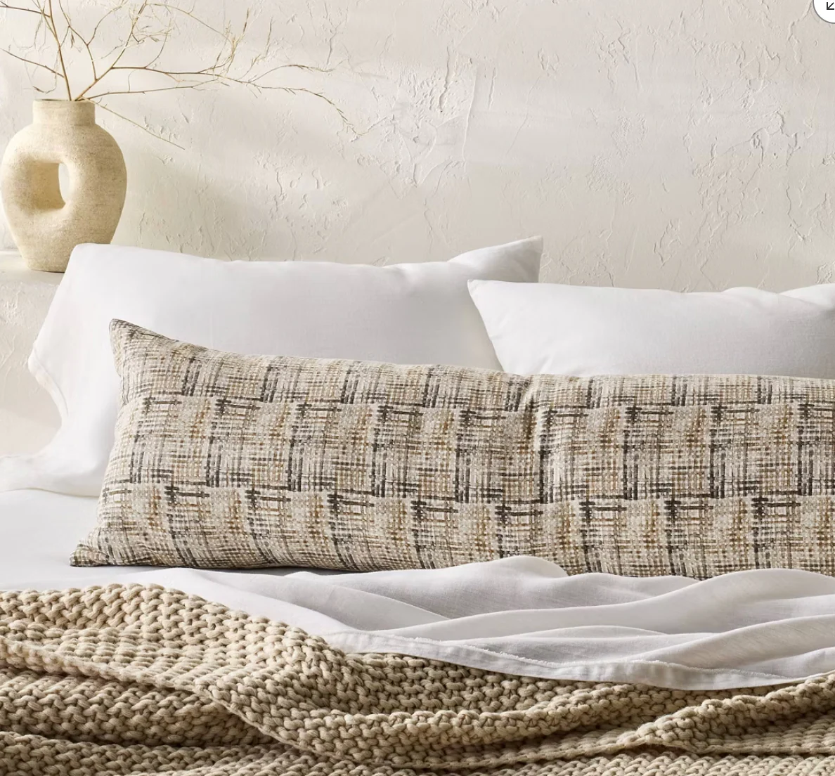 Casaluna Lumbar Heavyweight Linen Blend Decorative Throw Pillow SHOWROOM ITEM