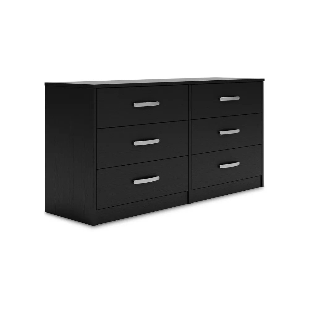 Casual Finch 6 Drawer Dresser, Black