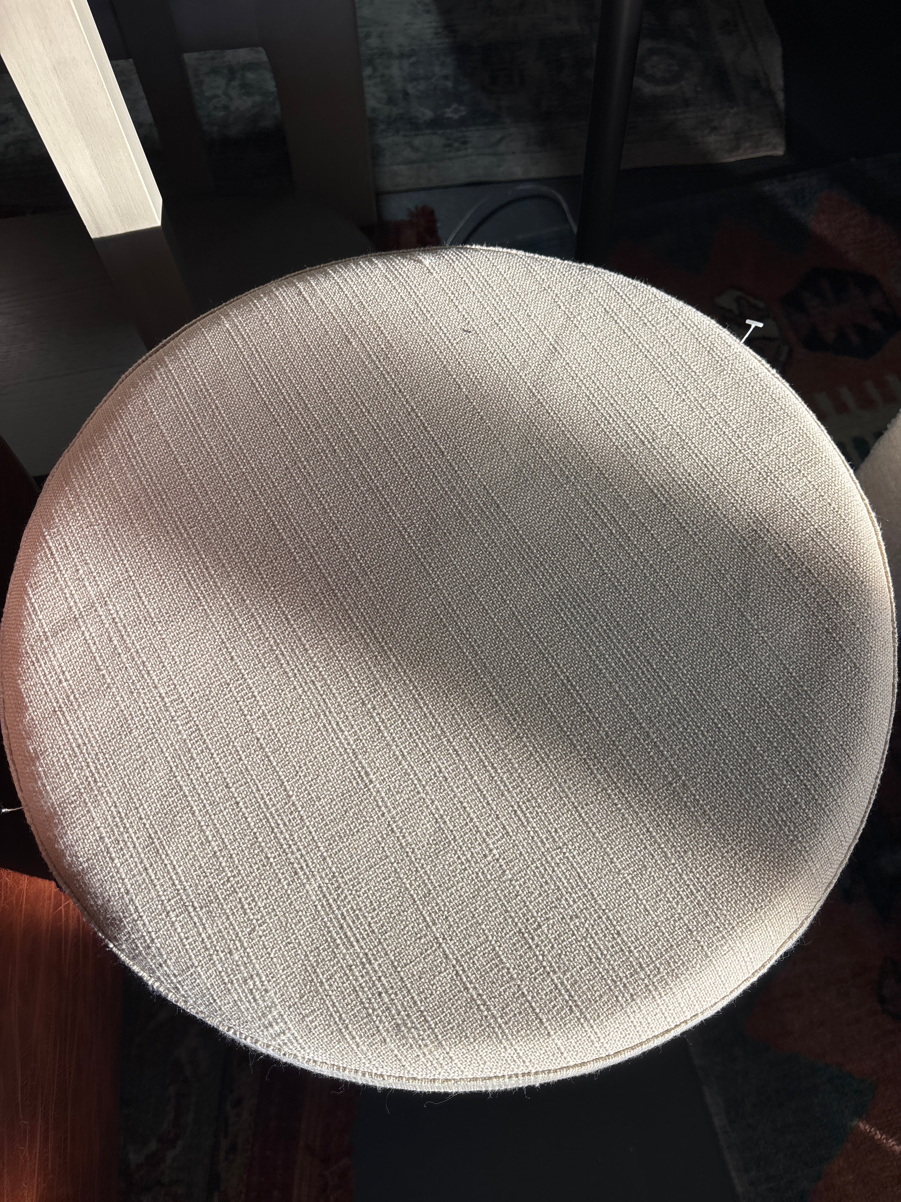Catalina Round Ottoman Cream SHOWROOM ITEM - Image 3