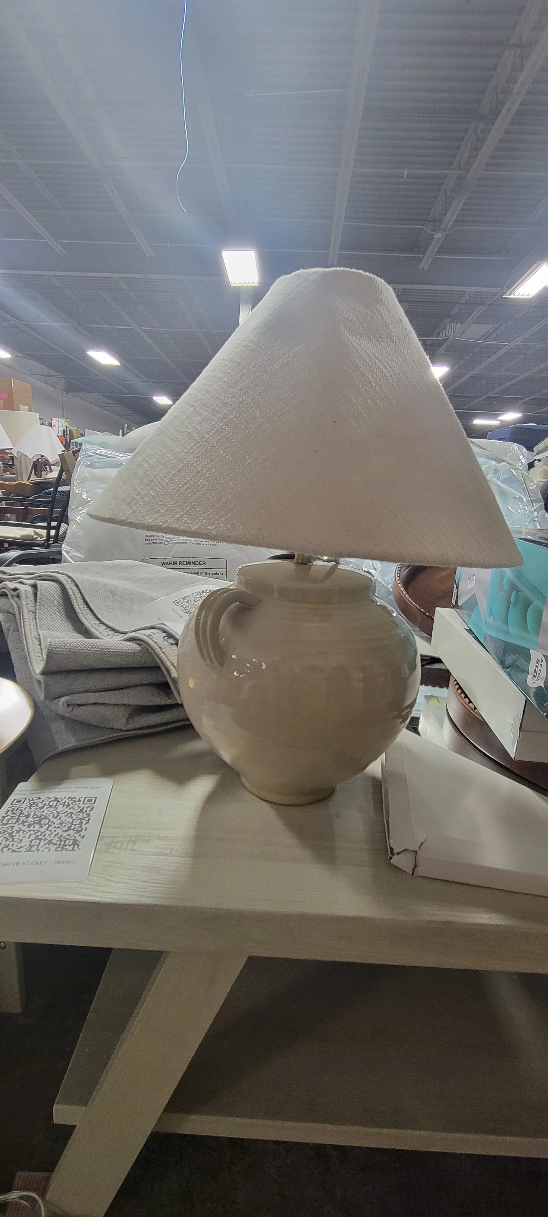 Ceramic Table Lamp with Handles Cream - Threshold - SHOWROOM ITEM - Image 4