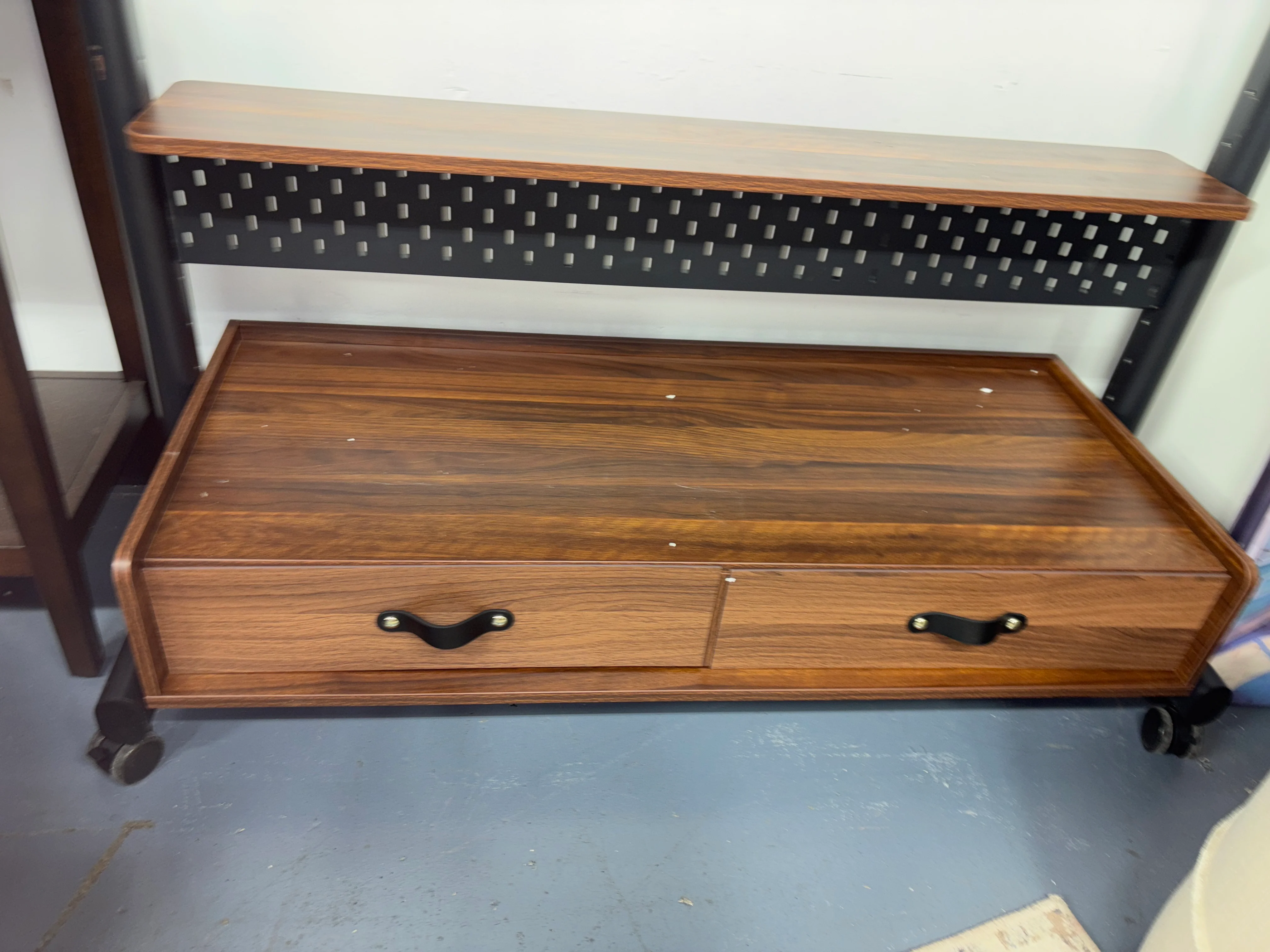 Charrisse Rosalba Modern Rolling TV Stand - Brown SHOWROOM ITEM - Image 4
