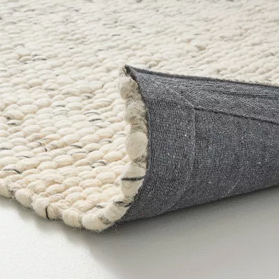 Chunky Rectangular Handmade Woven Area Rug Cream - 7'x10' - Image 2