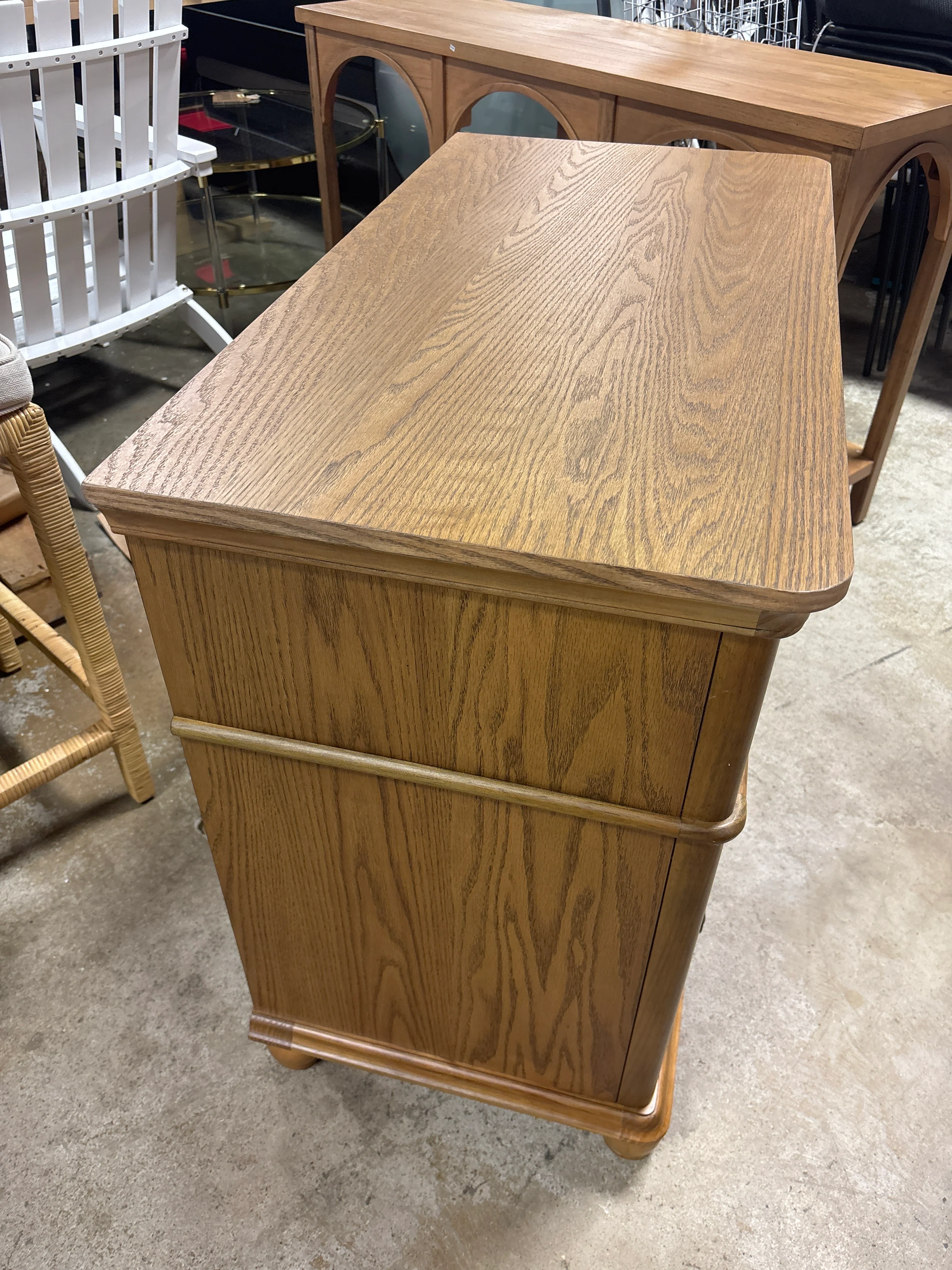 Classic 3-Drawer Wooden Vertical Dresser Aged Oak SHOWROOM ITEM - Image 3