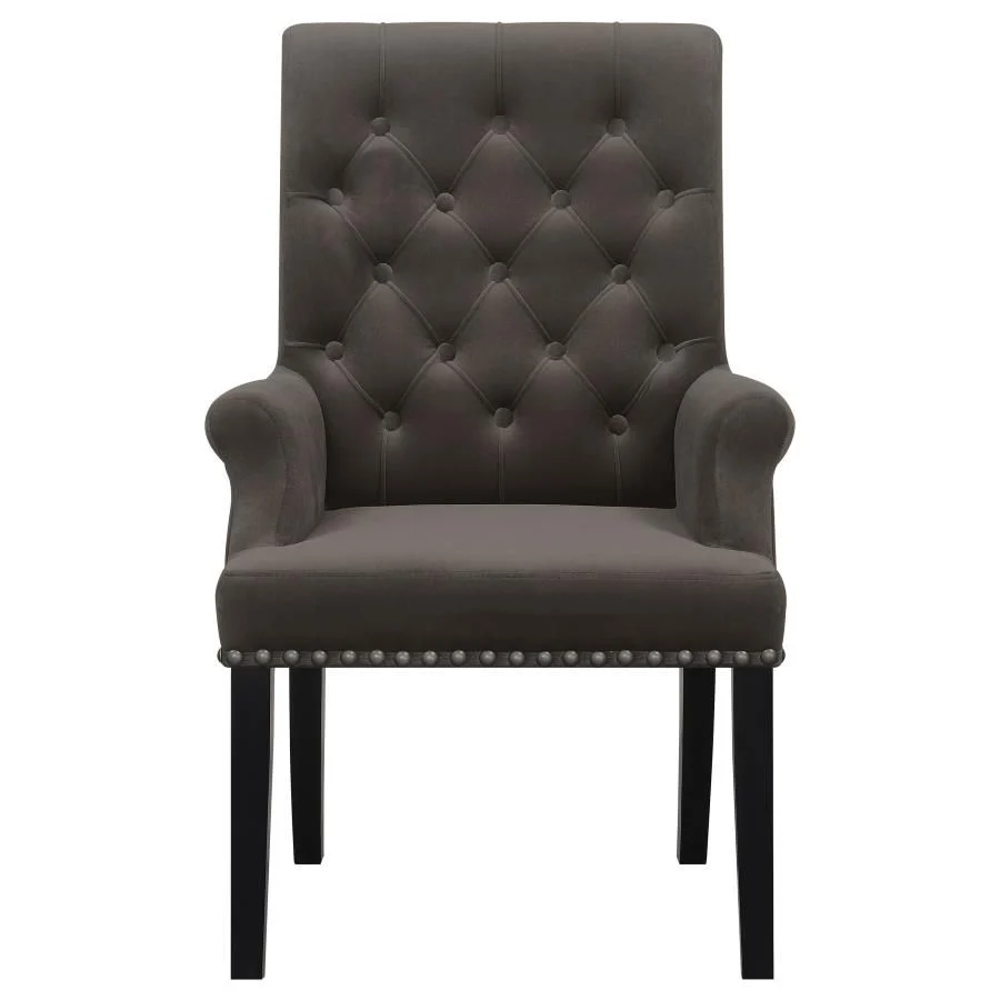 Alana Upholstered Tufted Arm Chair, - Image 2