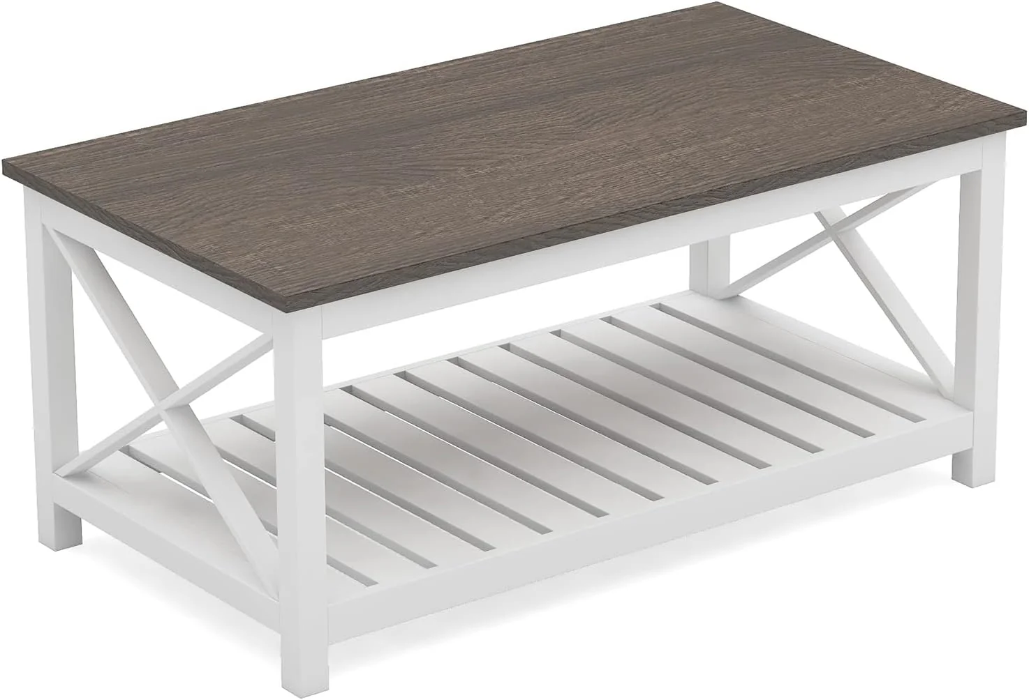 Coffee Table Rustic Farmhouse Vintage Finish White
