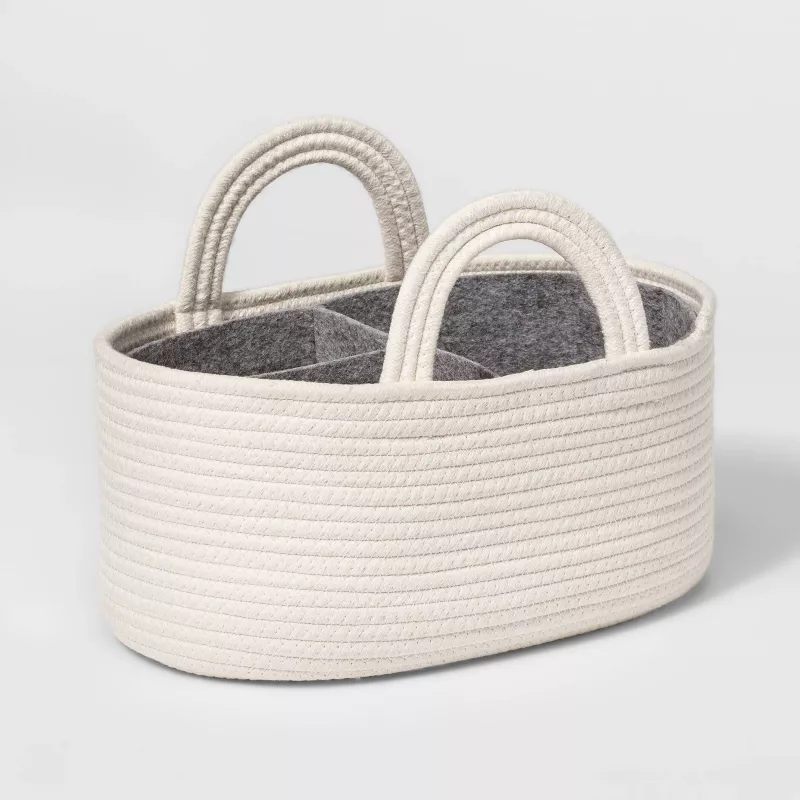 Coiled Rope Diaper Caddy with Dividers SHOWROOM ITEM
