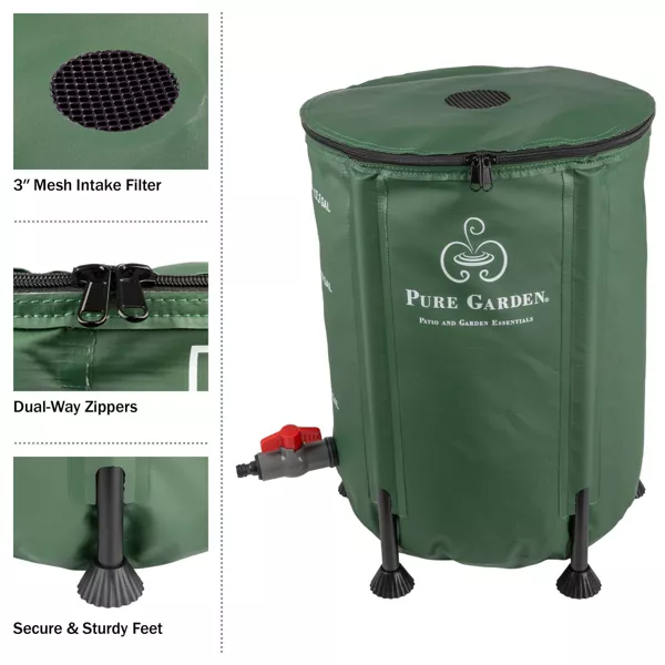 Collapsible Portable Rain Barrel, PVC, Corrosion-Resistant, Easy Setup, - Image 4