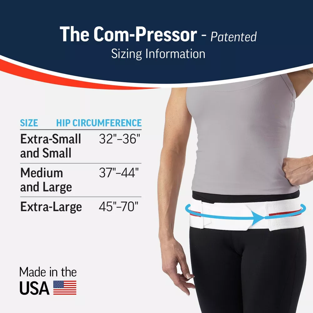Com-Pressor Belt - A Pelvic Compression SI Joint Belt and Sacroiliac Belt to Promote Pelvic and Core Stability - Size M/L - Image 4