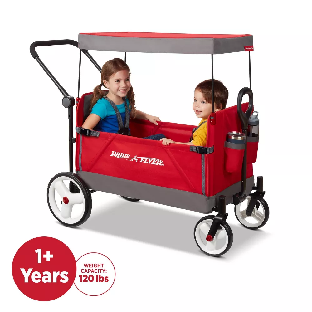 Convertible Kid & Cargo Stroller Wagon with Canopy - Image 5
