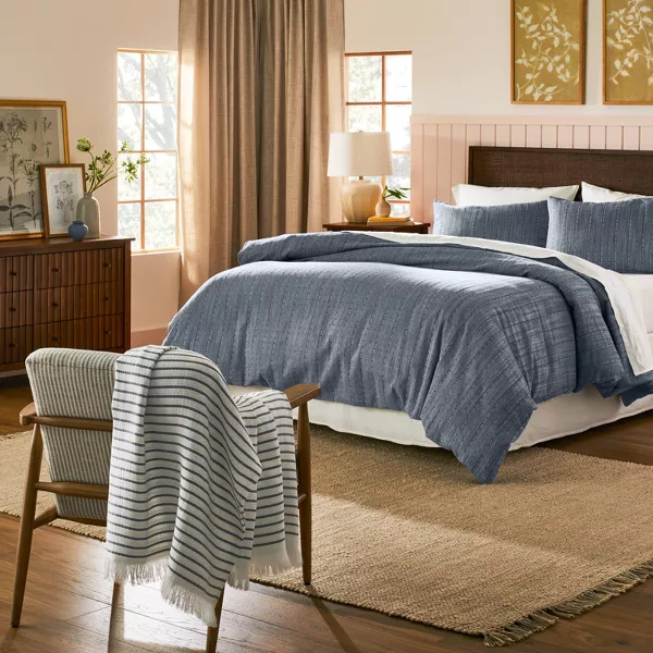 3pc Washed Loop Stripe Comforter Bedding Set King - Image 2