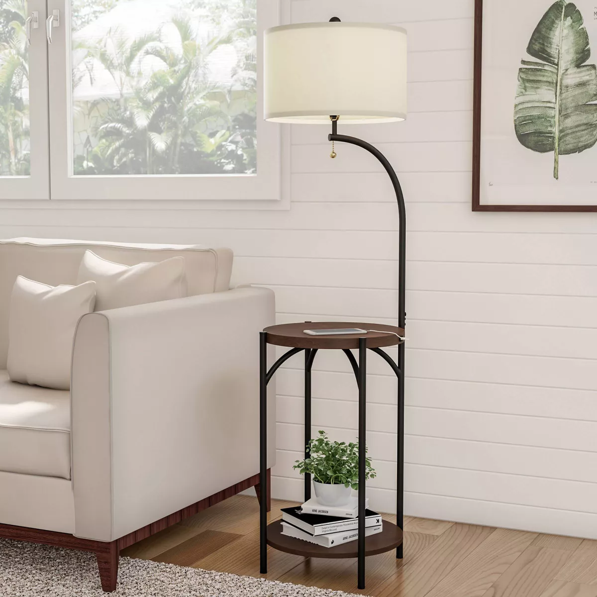 Floor Lamp End Table - Modern Rustic - Image 2