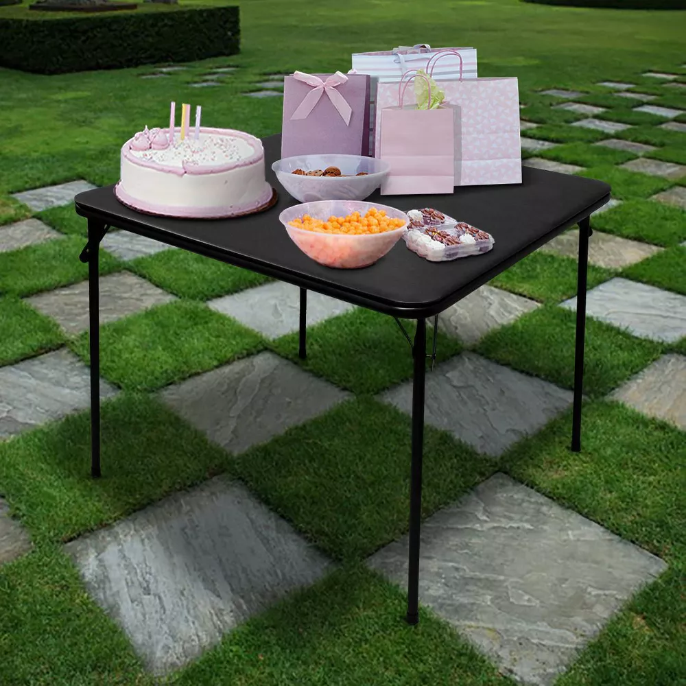 Folding Card Table Black - Image 4