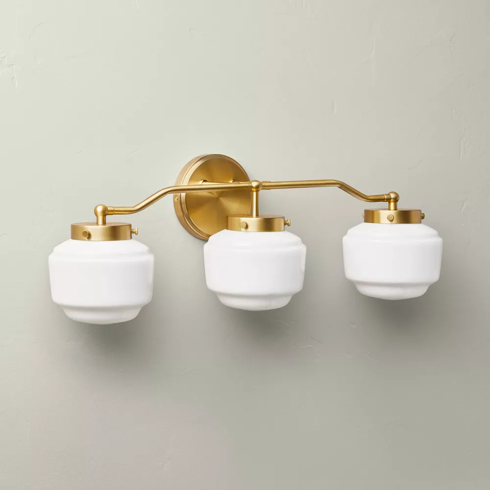 Milk Glass 3-Bulb Vanity Wall Sconce