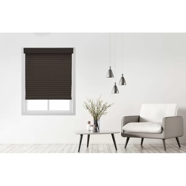 Room Darkening Cordless Faux Wood Blind - Image 3