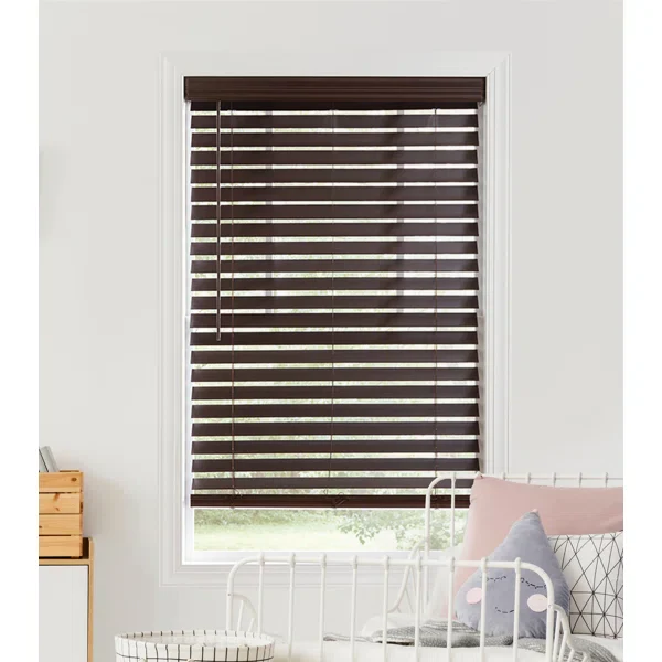 Room Darkening Cordless Faux Wood Blind - Image 5