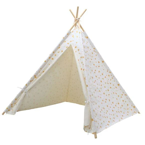 Star Kids' Camping Tent Gold Foil Indoo White/Gold - Image 2