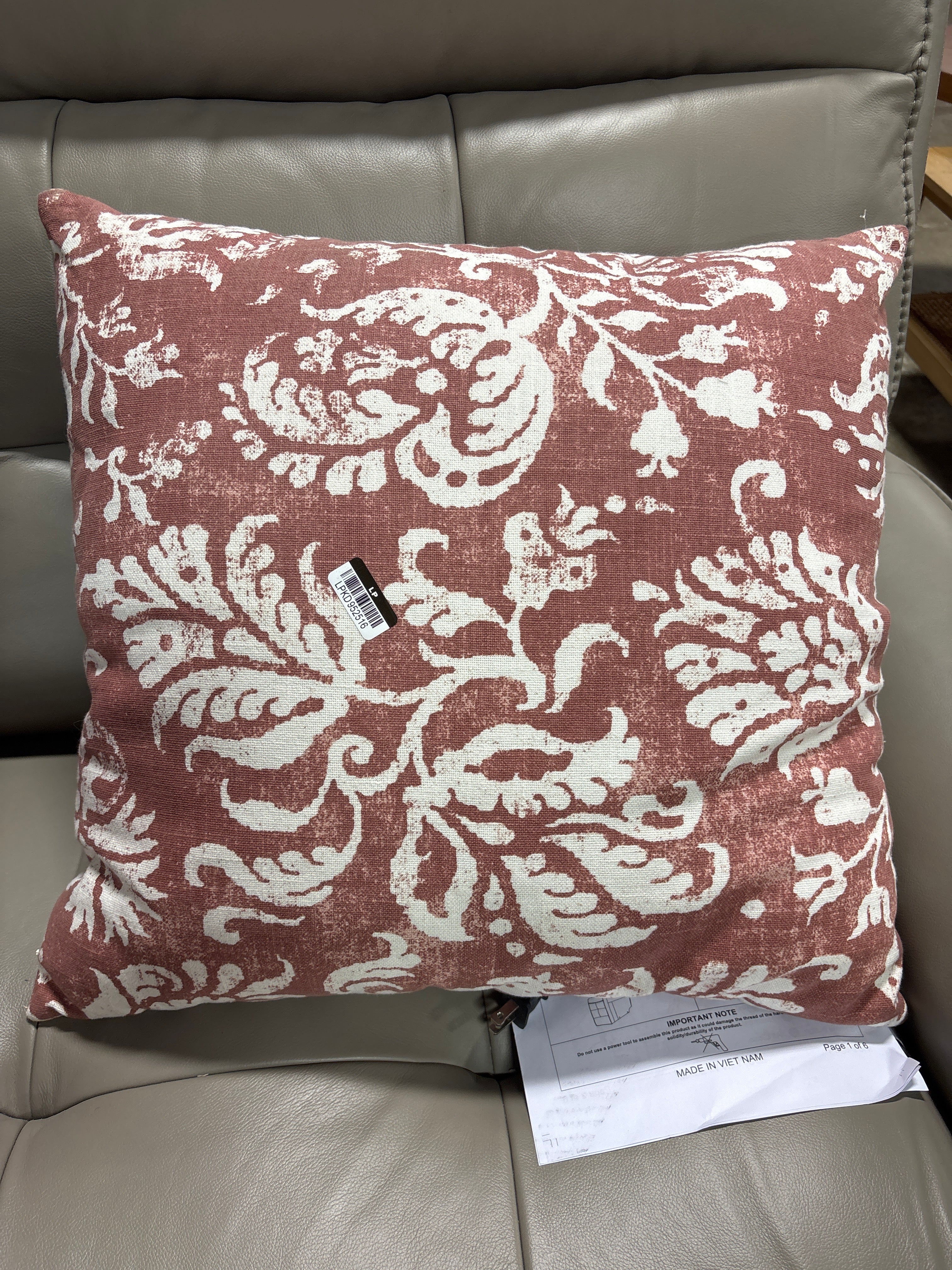 Cotton Rose Distressed Floral Throw Pillow and Pillow Insert Set SHOWROOM ITEM - Image 3
