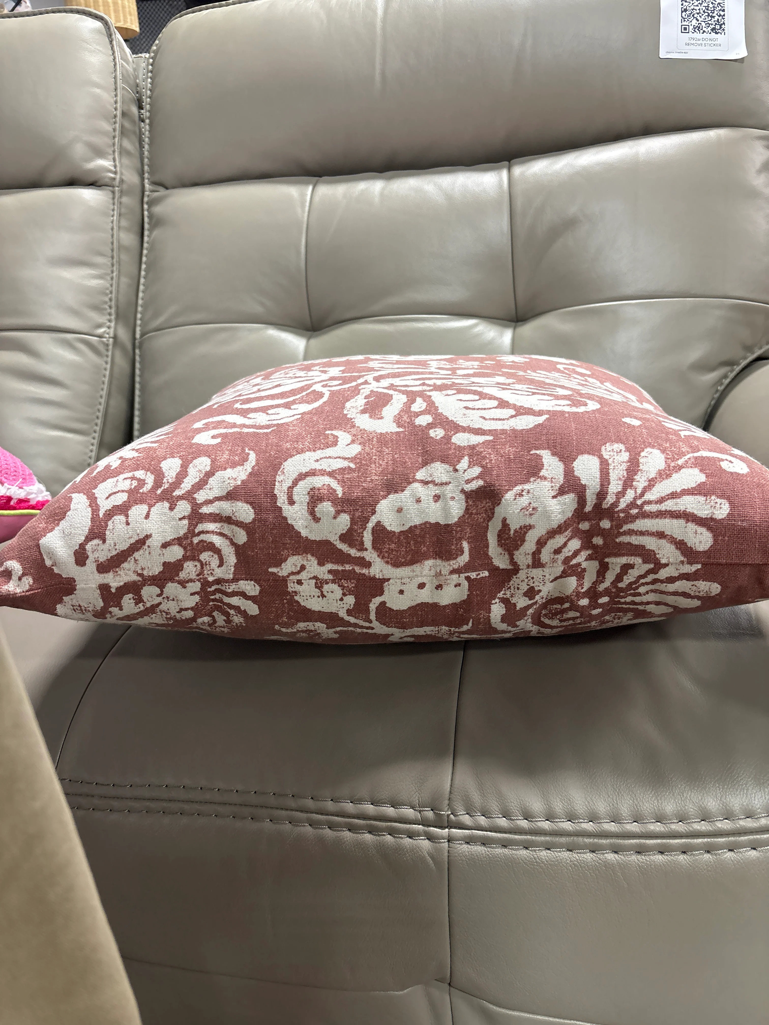 Cotton Rose Distressed Floral Throw Pillow and Pillow Insert Set SHOWROOM ITEM - Image 4