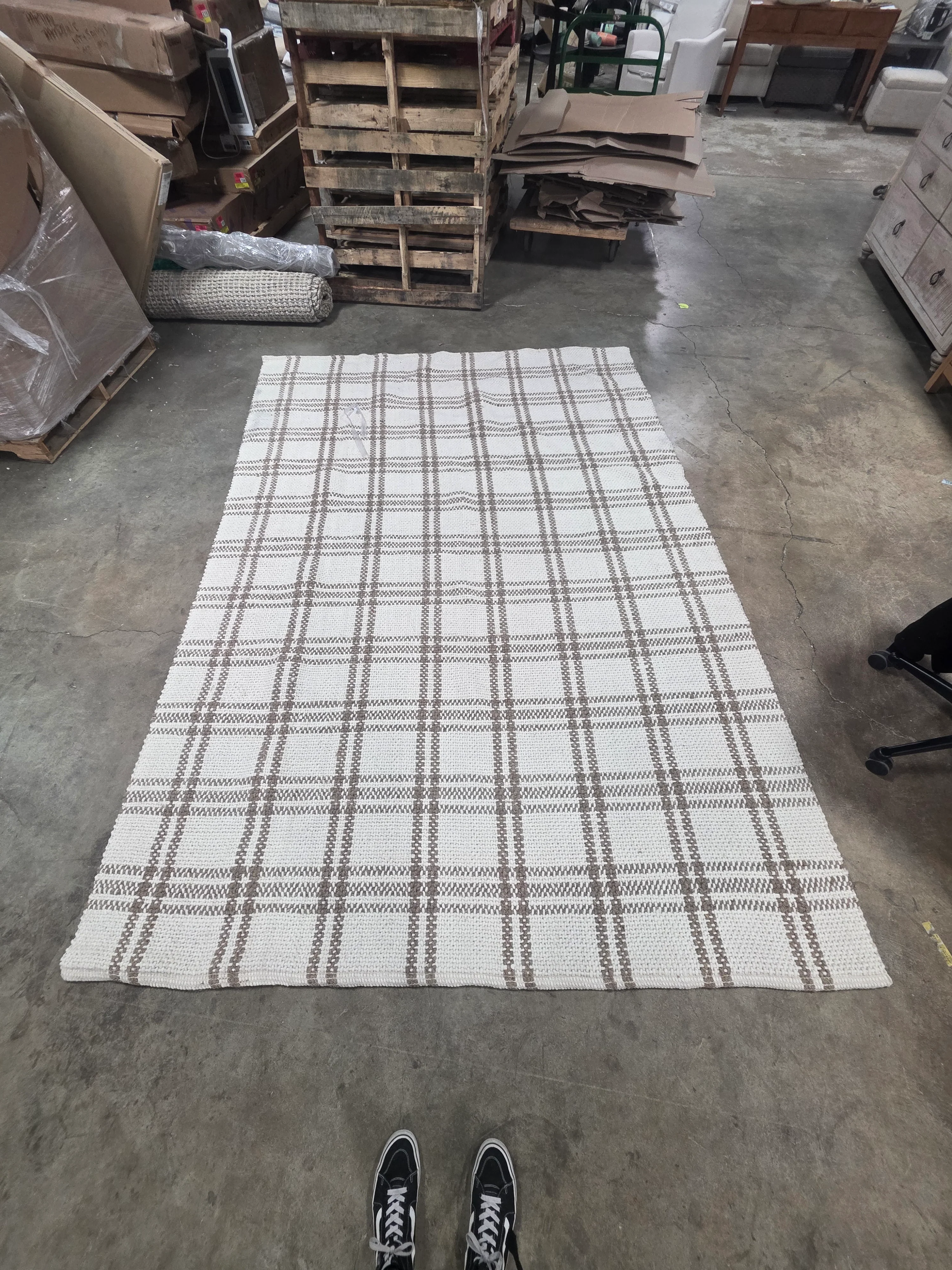 Cottonwood Handwoven Plaid Wool/Cotton Area Rug - Image 5