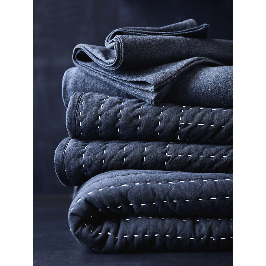 Cozysoft Organic Jersey Midnight Navy Blue Quilt King - Image 3