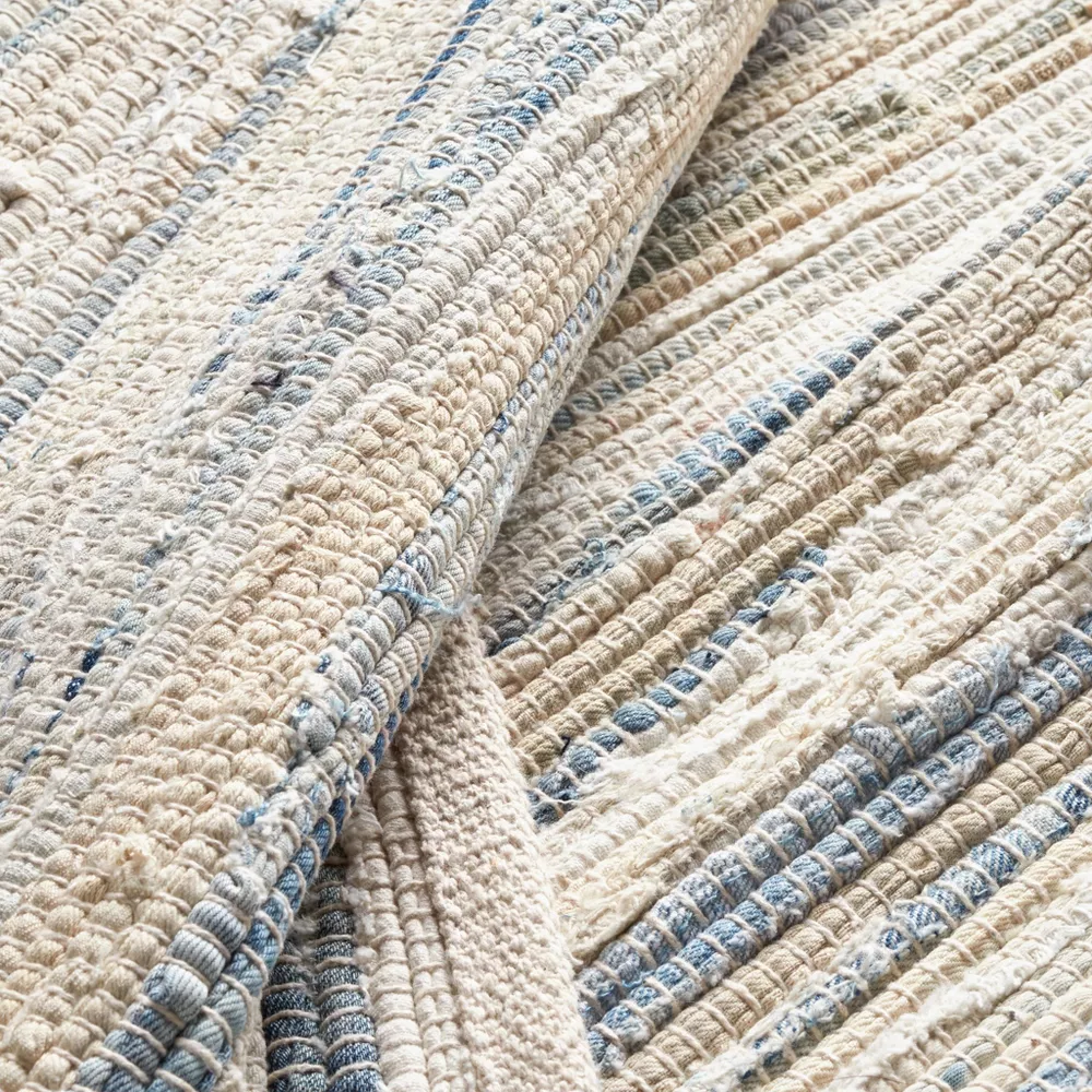 Dash & Albert Denim Rag Handwoven Cotton Rug, 5x8, Blue - Image 3