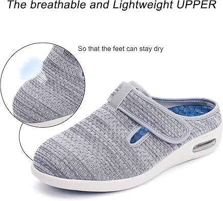 Diabetic Slippers For Women, Wide Width Elderly Shoes, Adjustable Closure Lightweight Breathable, Swollen Feet Fasciitis Edema Walking Shoes - Image 2
