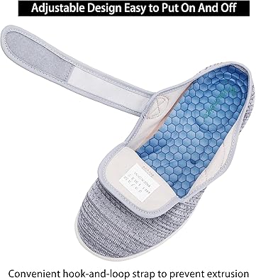Diabetic Slippers For Women, Wide Width Elderly Shoes, Adjustable Closure Lightweight Breathable, Swollen Feet Fasciitis Edema Walking Shoes - Image 4