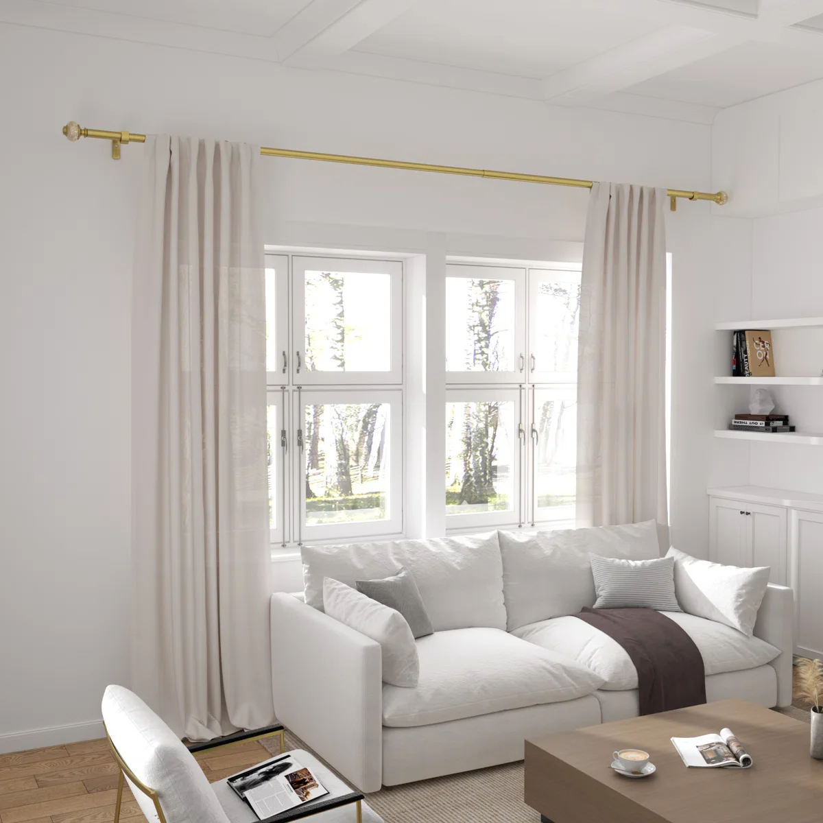 Dotern Adjustable Single Metal Curtain Rod - Image 4