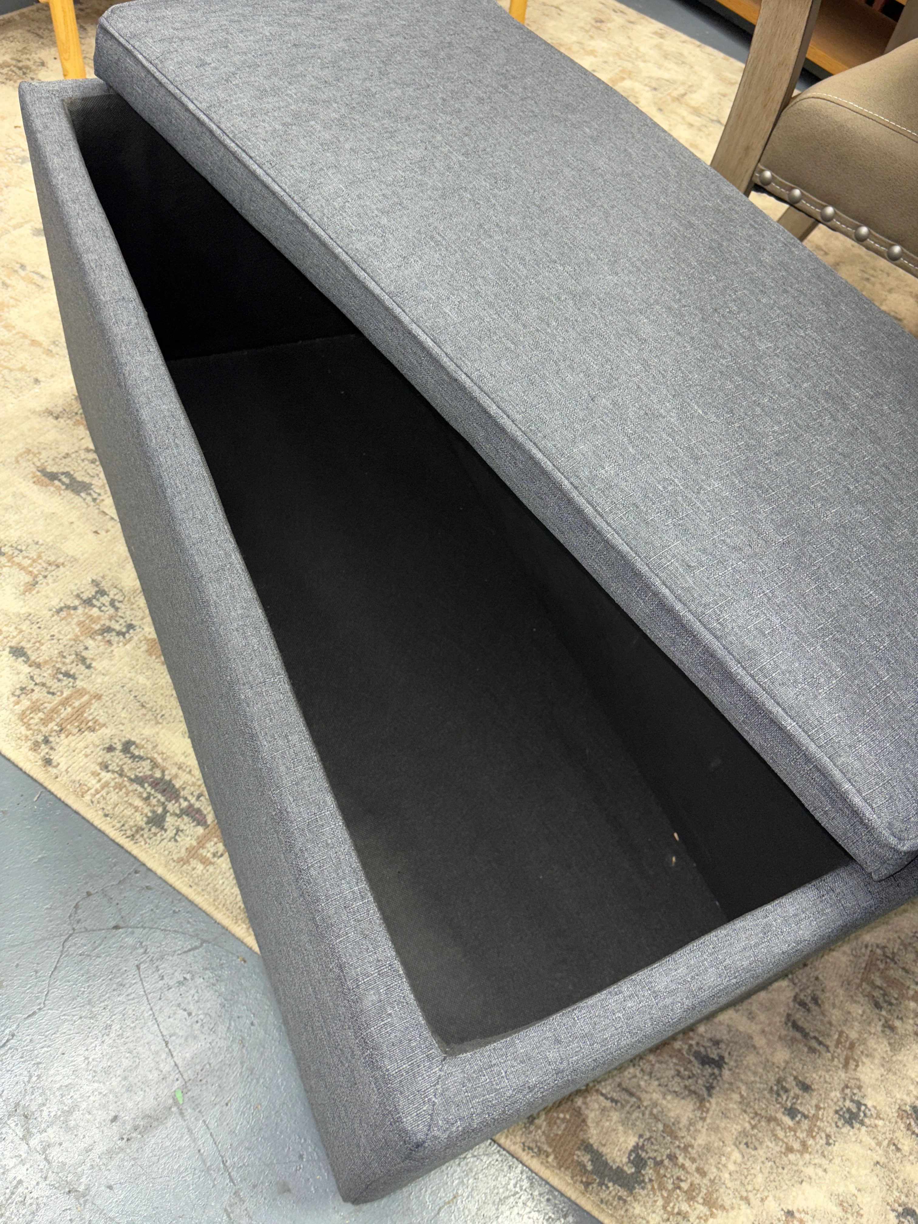 Double Storage Ottoman Dark Gray SHOWROOM ITEM - Image 5