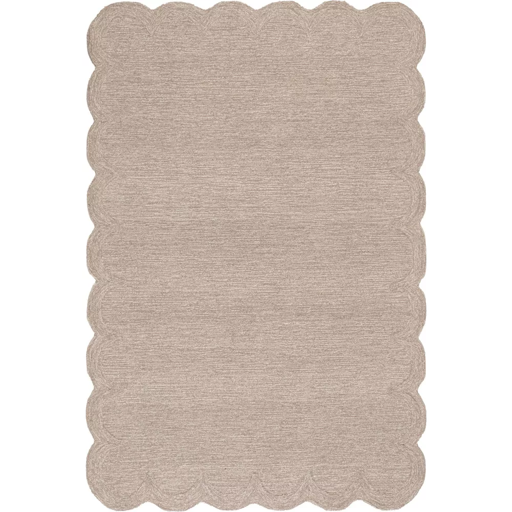 Elira Solid Bordered Indoor Area Rug, 5' x 8', Mauve